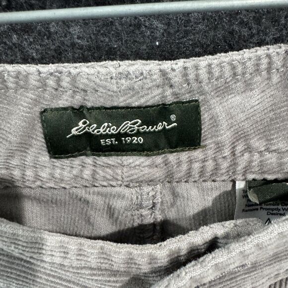 Eddie Bauer Pants Womens 10 Gray Corduroy Wide Leg Casual Stretch Trousers - Picture 3 of 10
